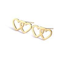 Titanium Steel Earrings, Heart, Vacuum Ion Plating, for woman & hollow 