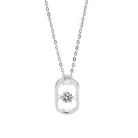 Cubic Zircon Micro Pave Sterling Silver Necklace, 925 Sterling Silver, silver color plated, micro pave cubic zirconia & for woman, original color, 14mm Approx 17.7 Inch 