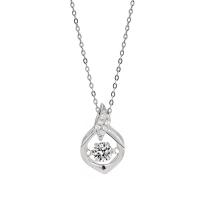 Cubic Zirconia Micro Pave Sterling Silver Necklace, 925 Sterling Silver, silver color plated, micro pave cubic zirconia & for woman, silver color, 15mm Approx 17.7 Inch 