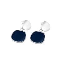 Sterling Silver Drop Earring, 925 Sterling Silver, silver color plated, for woman & enamel 10mm 