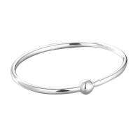 925 Sterling Silver Bangle, silver color plated, fashion jewelry & for woman, silver color, 54mm 