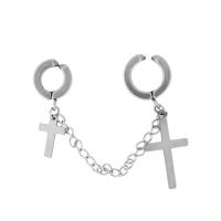 Earring Cuff and Wraps, Titanium Steel, with Zinc Alloy, Cross, plated, Unisex & hollow 20mm 