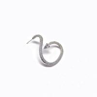 Zinc Alloy Stud Earring, Snake, platinum color plated, fashion jewelry & for woman, 30mm 