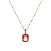 Brass Cubic Zirconia Necklace, with Resin & 304 Stainless Steel & Zinc Alloy, plated, micro pave cubic zirconia & for woman Approx 16-23.6 Inch 