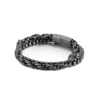 Titanium Steel Bracelet & Bangle, Vacuum Ion Plating & for man, black 