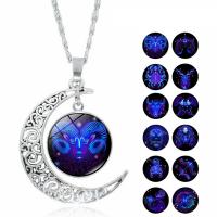 Time Gem Jewelry Necklace, Zinc Alloy, with Organic Glass, fashion jewelry & for woman Approx 18.11 Inch 
