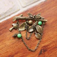 Zinc Alloy Jewelry Brooch, antique brass color plated, fashion jewelry & for woman 