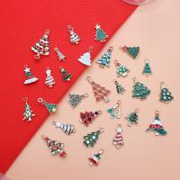 Zinc Alloy Christmas Pendants, Christmas Design & DIY & enamel & with rhinestone 
