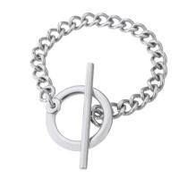 Stainless Steel Charm Bracelet, 304 Stainless Steel, fashion jewelry & Unisex, original color  7.5mm Approx 7.5 Inch 