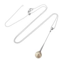 Ожерелье из ракушки Южного моря, Нержавеющая сталь 304, с Shell Pearl, ювелирные изделия моды & Женский, оригинальный цвет 1mm, длина:Приблизительно 24 дюймовый, продается PC