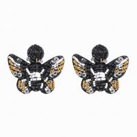 Glass Seed Beads Earring, Resin, with Zinc Alloy, Butterfly, fashion jewelry & for woman 
