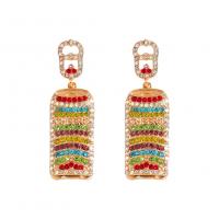 Zinc Alloy Rhinestone Drop Earring, plated, fashion jewelry & for woman & with rhinestone 