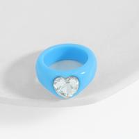Harz Finger Ring, Herz, Modeschmuck & für Frau & mit Glas Strass, keine, 18x13mm, verkauft von PC