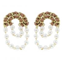 Plastic Pearl Zinc Alloy Earring, with ABS Plastic Pearl & Resin, gold color plated, fashion jewelry & for woman 