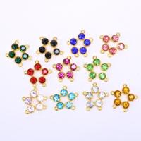 Crystal Zinc Alloy Pendants, with Crystal, Flat Round, gold color plated, fashion jewelry & DIY 