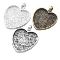 Zinc Alloy Pendant Cabochon Setting, with Glass, Heart, plated, DIY 25mm 