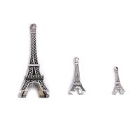 Colgante de la aleación del cinc, aleación de zinc, Torre Eiffel, chapado en color de plata antigua, Bricolaje & diverso tamaño para la opción, más colores para la opción, Vendido por UD