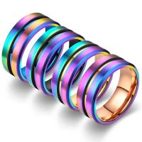 304 Stainless Steel Finger Ring, Donut, Vacuum Ion Plating, mixed ring size & for man, mixed colors, 8mm, US Ring 