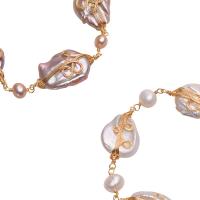 bracelet en laiton de perle d'eau douce cultivée, avec laiton, Placage de couleur d'or, pour femme, plus de couleurs à choisir .1 pouce, Vendu par PC