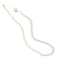 Plastic Pearl Necklace, Brass, with Plastic Pearl, fashion jewelry & for woman Approx 17.92 Inch 