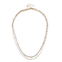 Collier de mode Multi couche, Acier inoxydable 304, avec 1.97inch chaînes de rallonge, trois couches & pour femme & avec strass, plus de couleurs à choisir, 3mm Environ 19.69 pouce, Environ 17.72 pouce, Environ 17.32 pouce, Vendu par PC