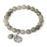 Gemstone Bracelets, with Zinc Alloy, platinum color plated, fashion jewelry & Unisex, 8mm Approx 7.28 Inch 