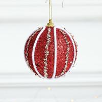 Mousse PE Décoration d’arbre de Noël, avec Paillettes, Rond, Bijoux de Noël, plus de couleurs à choisir, 80mm, Vendu par PC