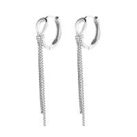 Huggie Hoop Drop Earring, 925 Sterling Silver, plated, fashion jewelry & for woman 38mm 