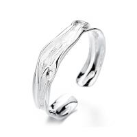 925 Sterling Silver Cuff Finger Ring, silver color plated, Adjustable & Unisex, original color 