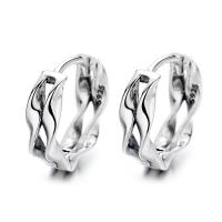 Sterling Silver Huggie Hoop Earring, 925 Sterling Silver, polished, fashion jewelry & for woman, original color, 10mm 