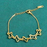 Titanium Steel Bracelet & Bangle, Vacuum Ion Plating, fashion jewelry & for woman, gold, 200mm 