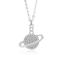 Cubic Zircon Micro Pave Sterling Silver Necklace, 925 Sterling Silver, with 1.96 inch extender chain, plated, micro pave cubic zirconia & for woman Approx 17.72 Inch 