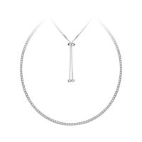 Cubic Zircon Micro Pave Sterling Silver Necklace, 925 Sterling Silver, with 11.81 inch extender chain, Candy, platinum color plated, Adjustable & micro pave cubic zirconia & for woman Approx 13.77 Inch 