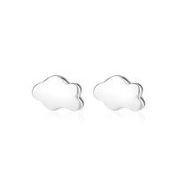 Sterling Silver Stud Earring, 925 Sterling Silver, Cloud, plated, for woman 