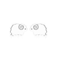 Sterling Silver Stud Earring, argent sterling 925, mouton, Placage, pour femme, plus de couleurs à choisir Vendu par paire