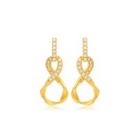 Zinc Alloy Rhinestone Drop Earring, gold color plated, fashion jewelry & for woman & with rhinestone 