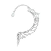 Earring Cuff and Wraps, Zinc Alloy, platinum color plated, fashion jewelry & for woman & with rhinestone 