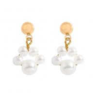 Plastic Pearl Zinc Alloy Earring, with ABS Plastic Pearl, gold color plated, fashion jewelry & for woman, two different colored 