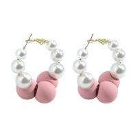 Plastic Pearl Zinc Alloy Earring, with ABS Plastic Pearl & Resin, fashion jewelry & for woman 