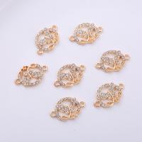 Rhinestone Zinc Alloy Connector, KC gold color plated, DIY & with rhinestone & 1/1 loop & hollow Approx 