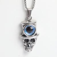 Titanium Steel Pendants, Skull, silver color plated & for man, silver color 
