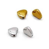 Edelstahl Perlen, 304 Edelstahl, Herz, Vakuum-Ionen-Beschichtung, DIY, keine, 9x10mm, 5PCs/Tasche, verkauft von Tasche