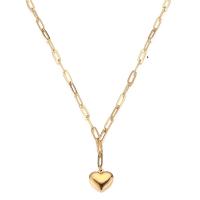 Stainless Steel Jewelry Necklace, 304 Stainless Steel, Heart, fashion jewelry & for woman 4mm,17mm Approx 23.62 Inch 