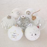 Glass Christmas Hanging Ornaments, Round, brushwork, Christmas jewelry 