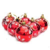 PVC Plastic Christmas Tree Decoration, Round, plated, Christmas jewelry 60mm 