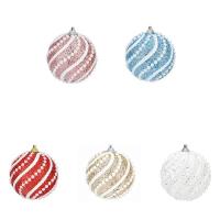 PE Foam Christmas Tree Decoration, with Sequins & Plastic, Round, Christmas jewelry 80mm 