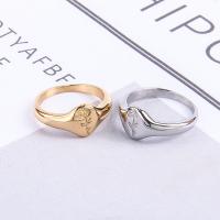 Titanium Steel Finger Ring, plated & for woman 9.5mm 