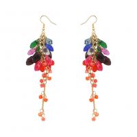 Crystal Drop Earring, Zinc Alloy, with Crystal, gold color plated, fashion jewelry & for woman, multi-colored 