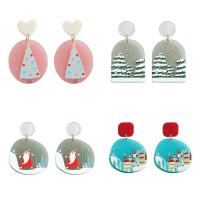 Christmas Earrings, Resin, with Zinc Alloy, fashion jewelry & Christmas jewelry & for woman 