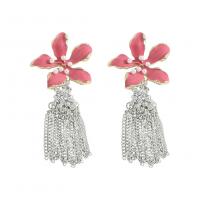 Fashion Fringe Earrings, Zinc Alloy, with ABS Plastic Pearl, plated, fashion jewelry & for woman & enamel 